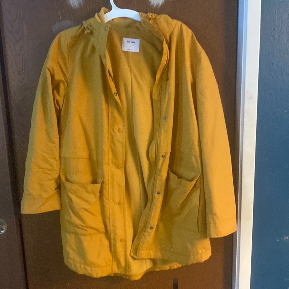 Yellow rain jacket